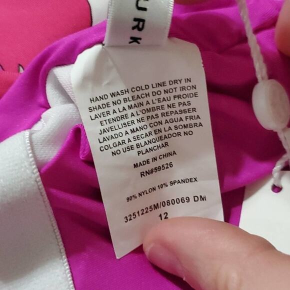 Trina Turk Lynx Floral Print Ruffle Off-the-Shoulder One Piece Swimsuit Sz 6, 12 - Picture 7 of 9